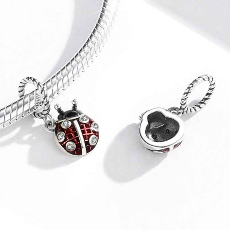 S925 Sterling Silver Ladybug Pendant DIY Bracelet Necklace Accessories, Ladybug Pendant