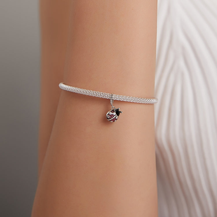 S925 Sterling Silver Ladybug Pendant DIY Bracelet Necklace Accessories, Ladybug Pendant