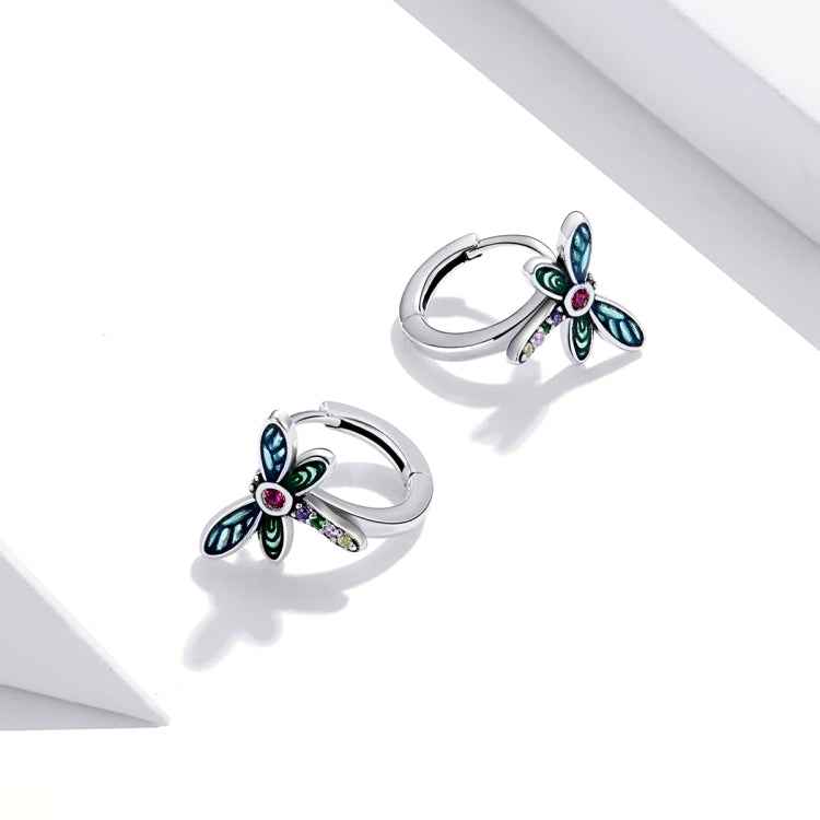 S925 Sterling Silver Vintage Dragonfly Ear Studs Women Earrings