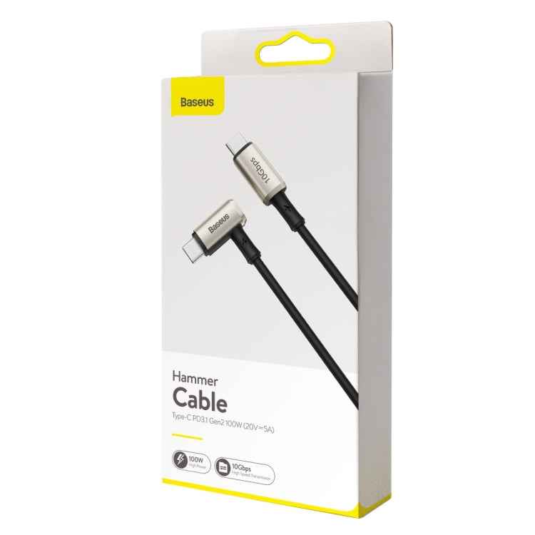 Baseus CATPN-01 100W 5A PD3.1 Gen2 USB-C / Type-C to USB-C / Type-C HD Same Screen Coaxial Hammer Cable, Cable Length: 1.5m