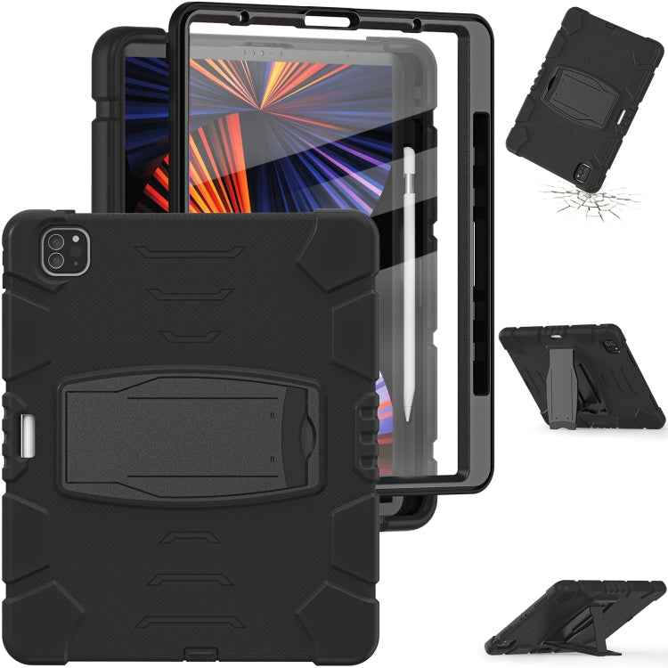 3-Layer Protection Screen Frame + PC + Silicone Shockproof Combination Case with Holder, For iPad Pro 12.9 2022 / 2021, For iPad Pro 12.9 2020