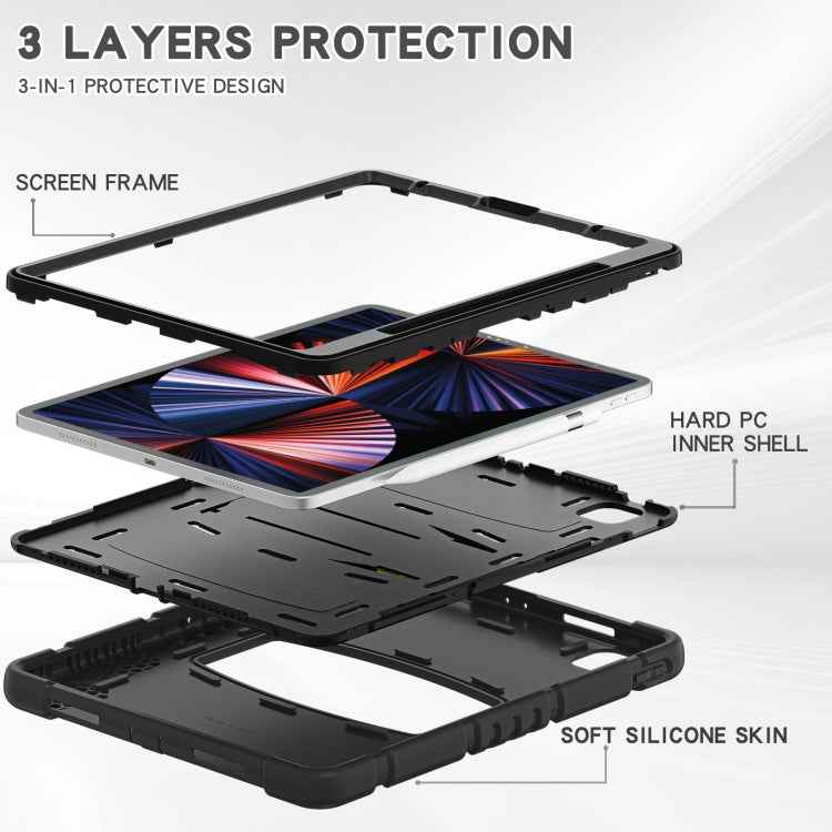 3-Layer Protection Screen Frame + PC + Silicone Shockproof Combination Case with Holder, For iPad Pro 12.9 2022 / 2021, For iPad Pro 12.9 2020