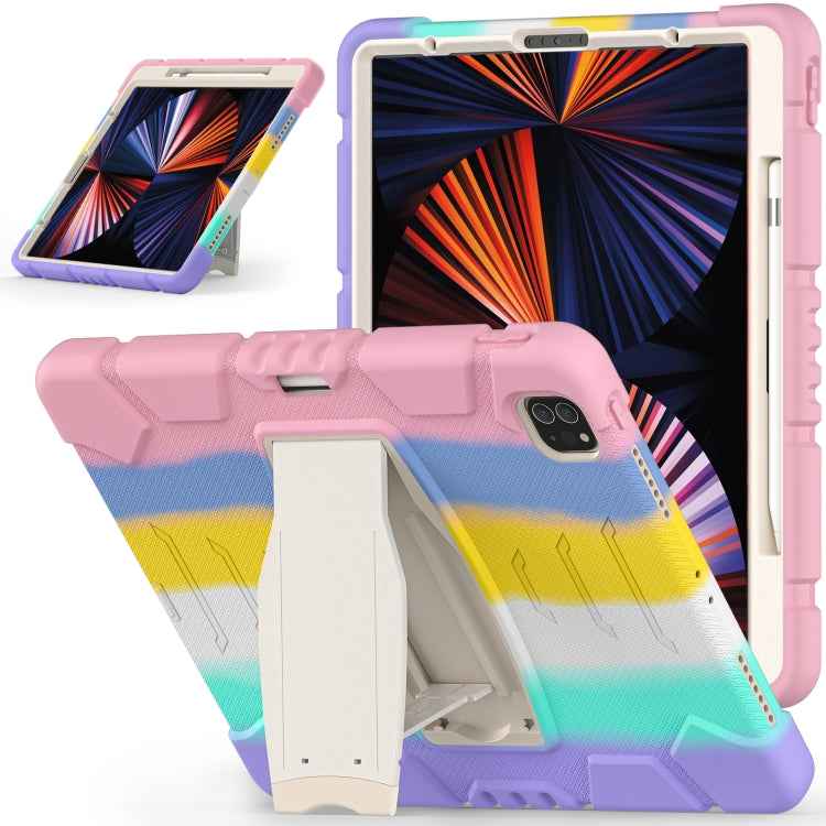 3-Layer Protection Screen Frame + PC + Silicone Shockproof Combination Case with Holder, For iPad Pro 12.9 2022 / 2021, For iPad Pro 12.9 2020
