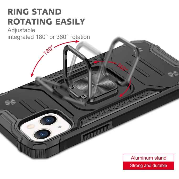 Magnetic Armor Shockproof TPU + PC Case with Metal Ring Holder, For iPhone 13 mini, For iPhone 13, For iPhone 13 Pro, For iPhone 13 Pro Max