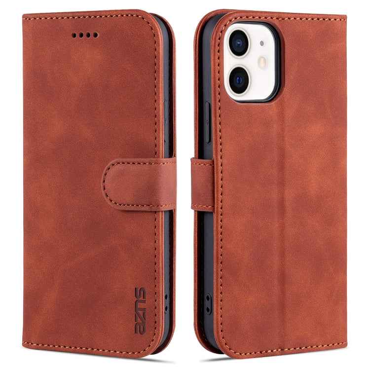 AZNS Skin Feel Calf Texture Horizontal Flip Leather Case with Card Slots & Holder & Wallet, For iPhone 12 / 12 Pro, For iPhone 12 Mini