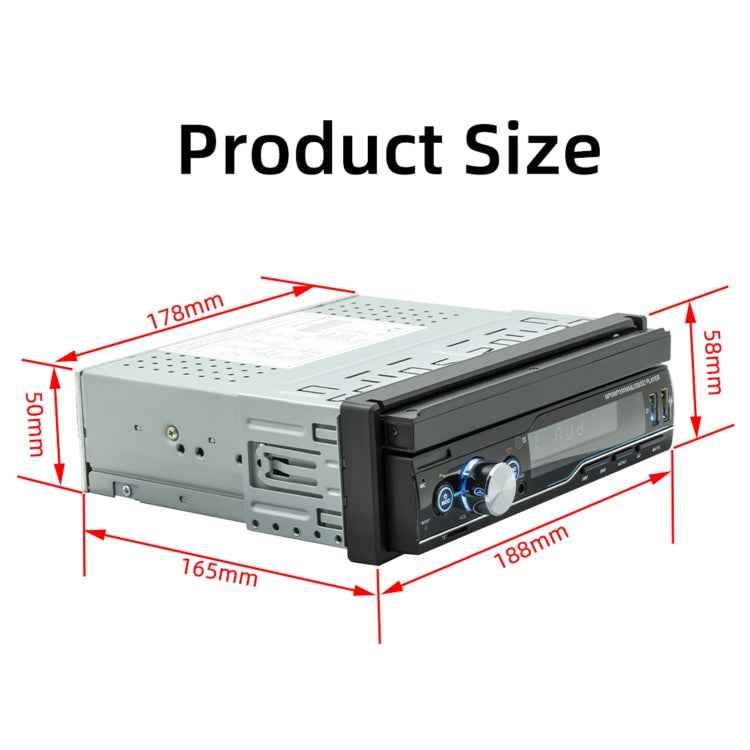 T100C 7 inch Manually Retractable Screen Car MP5 Player Radio, Support Mirror Link & FM & TF Card & USB & Bluetooth Hand-free Calling & Reversing Trajectory System