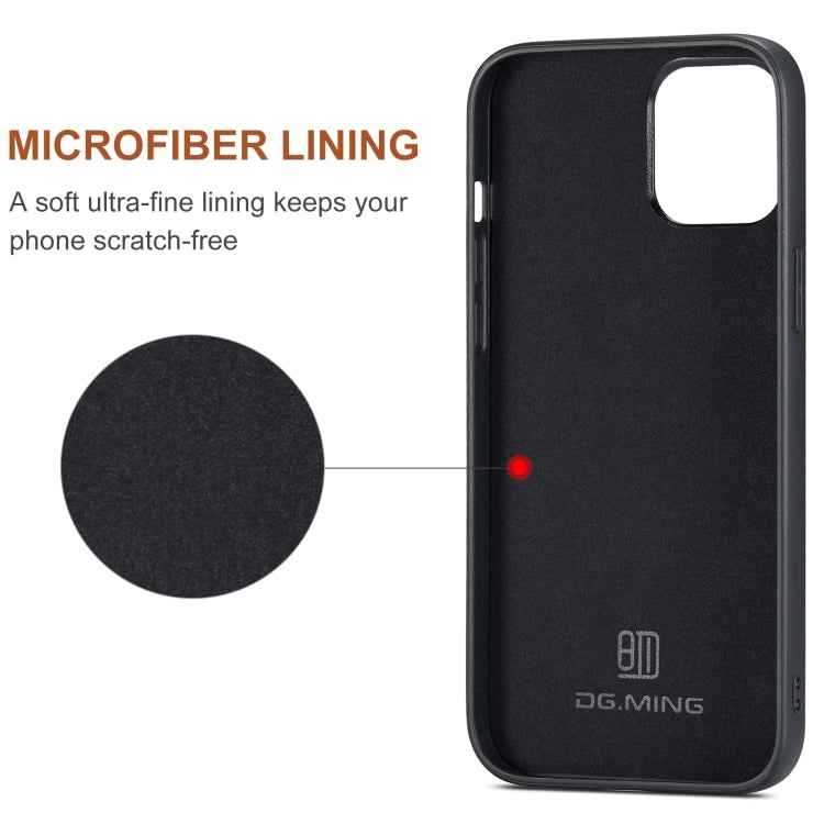 DG.MING M1 Series 3-Fold Multi Card Wallet + Magnetic Back Cover Shockproof Case with Holder Function, For iPhone 12 / 12 Pro, For iPhone 12 Pro Max