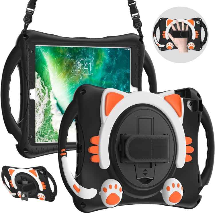 Cute Cat King Kids Shockproof EVA Protective Case with Holder & Shoulder Strap & Handle, For iPad 9.7 2018 / 2017 / Air / Air 2 / Pro 9.7