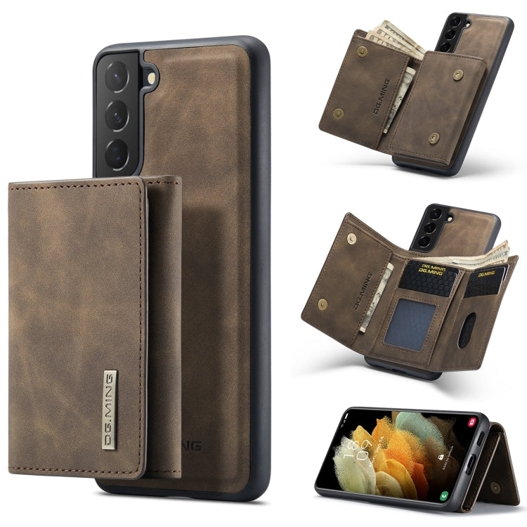 DG.MING M1 Series 3-Fold Multi Card Wallet Back Cover Shockproof Case with Holder Function