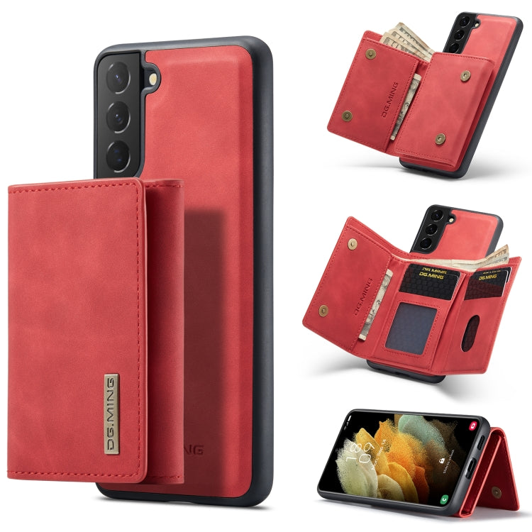 DG.MING M1 Series 3-Fold Multi Card Wallet Back Cover Shockproof Case with Holder Function