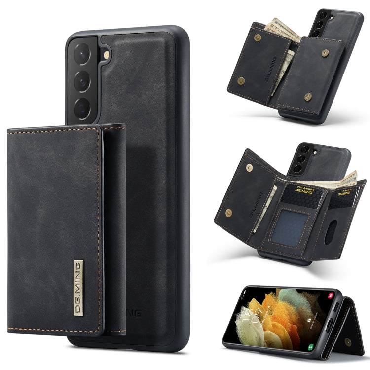 DG.MING M1 Series 3-Fold Multi Card Wallet Back Cover Shockproof Case with Holder Function