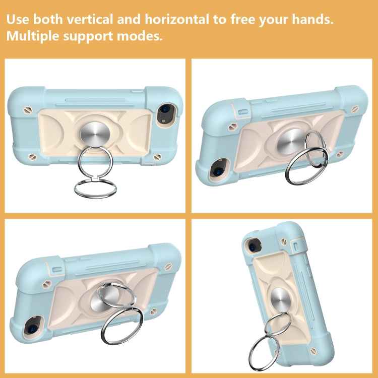 Shockproof Silicone + PC Protective Case with Dual-Ring Holder, For iPhone 6/6s/7/8/SE 2022 / SE 2020, For iPhone 6 Plus/6s Plus/7 Plus/8 Plus, For iPhone X / XS, For iPhone XR
