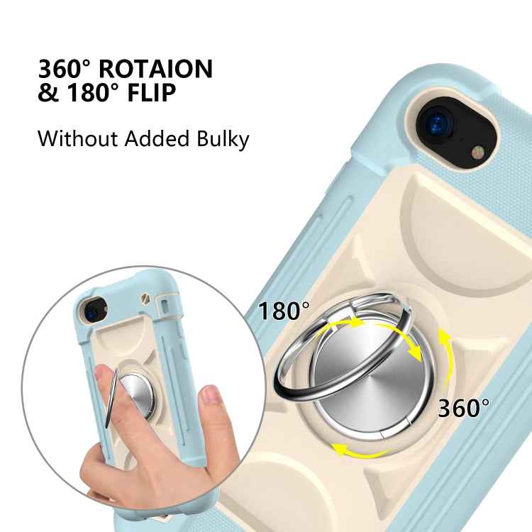 Shockproof Silicone + PC Protective Case with Dual-Ring Holder, For iPhone 6/6s/7/8/SE 2022 / SE 2020, For iPhone 6 Plus/6s Plus/7 Plus/8 Plus, For iPhone X / XS, For iPhone XR