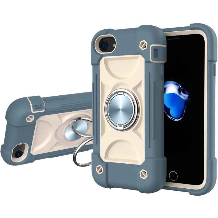 Shockproof Silicone + PC Protective Case with Dual-Ring Holder, For iPhone 6/6s/7/8/SE 2022 / SE 2020, For iPhone 6 Plus/6s Plus/7 Plus/8 Plus, For iPhone X / XS, For iPhone XR