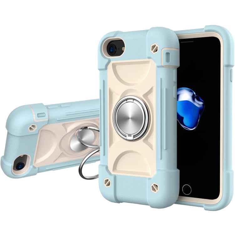 Shockproof Silicone + PC Protective Case with Dual-Ring Holder, For iPhone 6/6s/7/8/SE 2022 / SE 2020, For iPhone 6 Plus/6s Plus/7 Plus/8 Plus, For iPhone X / XS, For iPhone XR