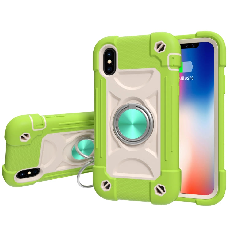 Shockproof Silicone + PC Protective Case with Dual-Ring Holder, For iPhone 6/6s/7/8/SE 2022 / SE 2020, For iPhone 6 Plus/6s Plus/7 Plus/8 Plus, For iPhone X / XS, For iPhone XR