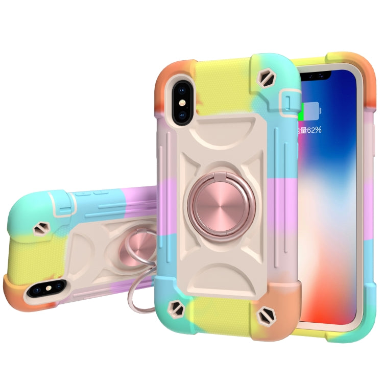 Shockproof Silicone + PC Protective Case with Dual-Ring Holder, For iPhone 6/6s/7/8/SE 2022 / SE 2020, For iPhone 6 Plus/6s Plus/7 Plus/8 Plus, For iPhone X / XS, For iPhone XR