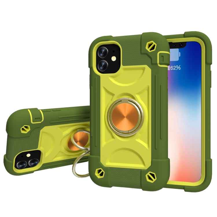 Shockproof Silicone + PC Protective Case with Dual-Ring Holder, For iPhone XS Max, For iPhone 11, For iPhone 11 Pro Max, For iPhone 12 mini