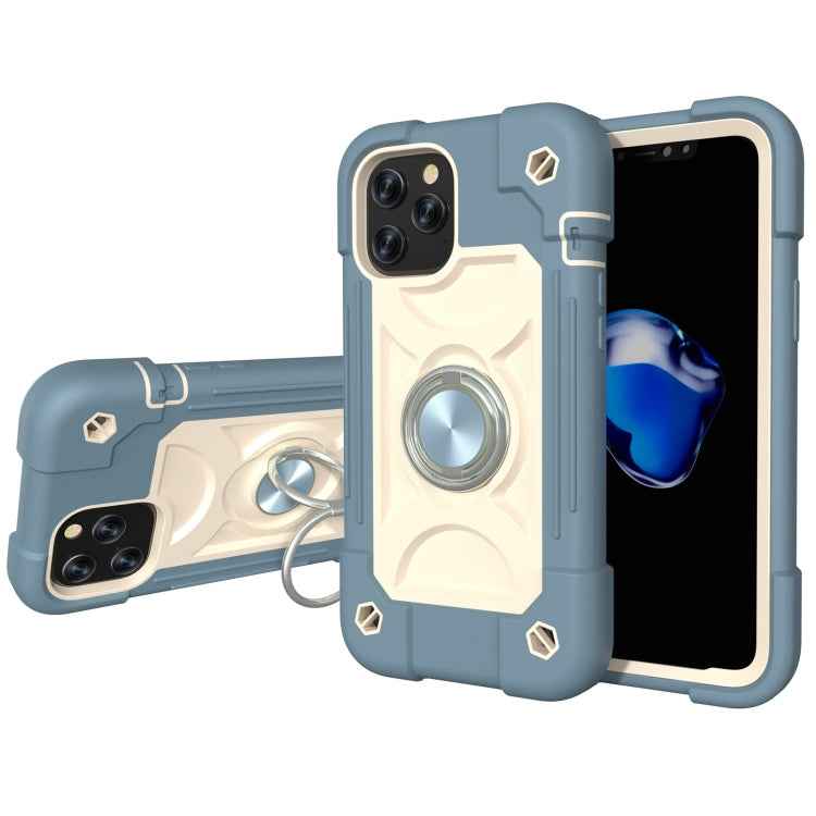 Shockproof Silicone + PC Protective Case with Dual-Ring Holder, For iPhone XS Max, For iPhone 11, For iPhone 11 Pro Max, For iPhone 12 mini