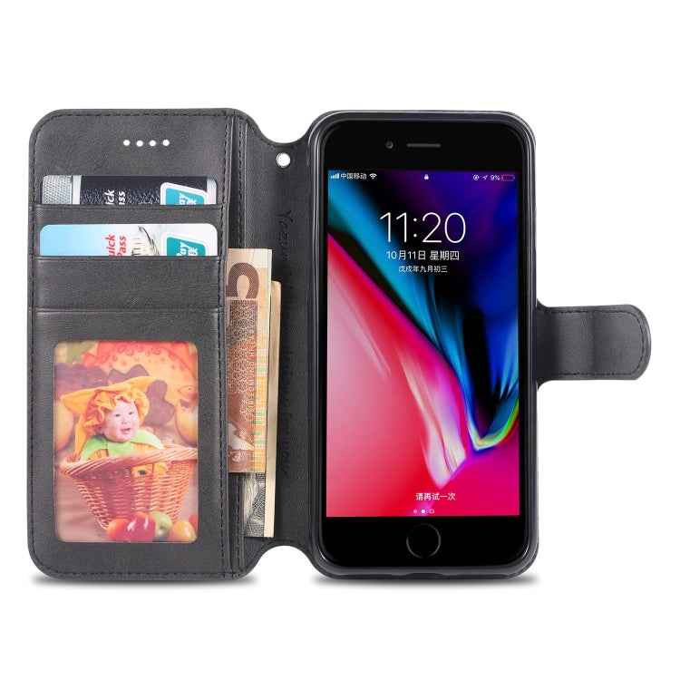 AZNS Calf Texture Magnetic Horizontal Flip PU Leather Case with Holder & Card Slots & Photo Frame