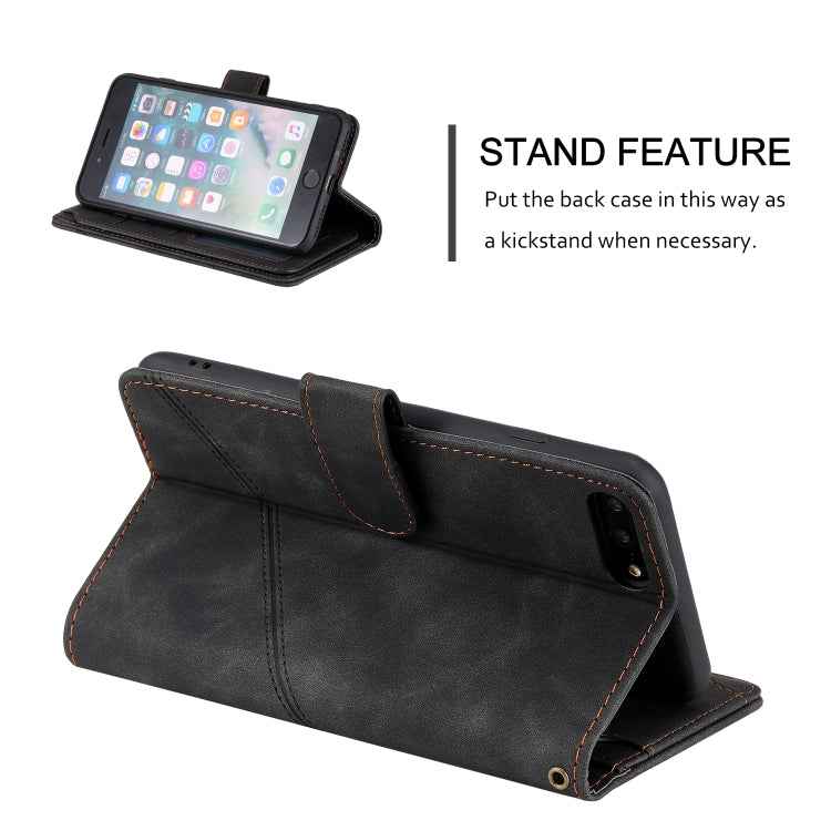Skin Feel Business Horizontal Flip PU Leather Case with Holder & Multi-Card Slots & Wallet & Lanyard & Photo Frame, For iPhone 8 Plus / 7 Plus, For iPhone SE 2022 / SE 2020 / 8 / 7