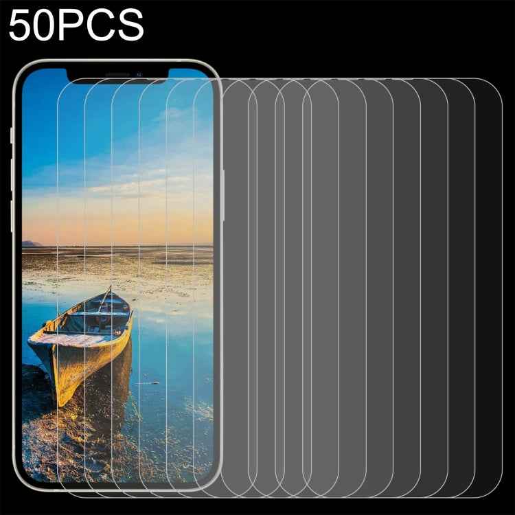 For iPhone 17e / 16e / 13 / 13 Pro 50pcs 0.26mm 9H 2.5D Tempered Glass Film, For iPhone 13 mini (50pcs), For iPhone 17e / 16e / 13 / 13 Pro (50pcs), For iPhone 13 Pro Max (50pcs)
