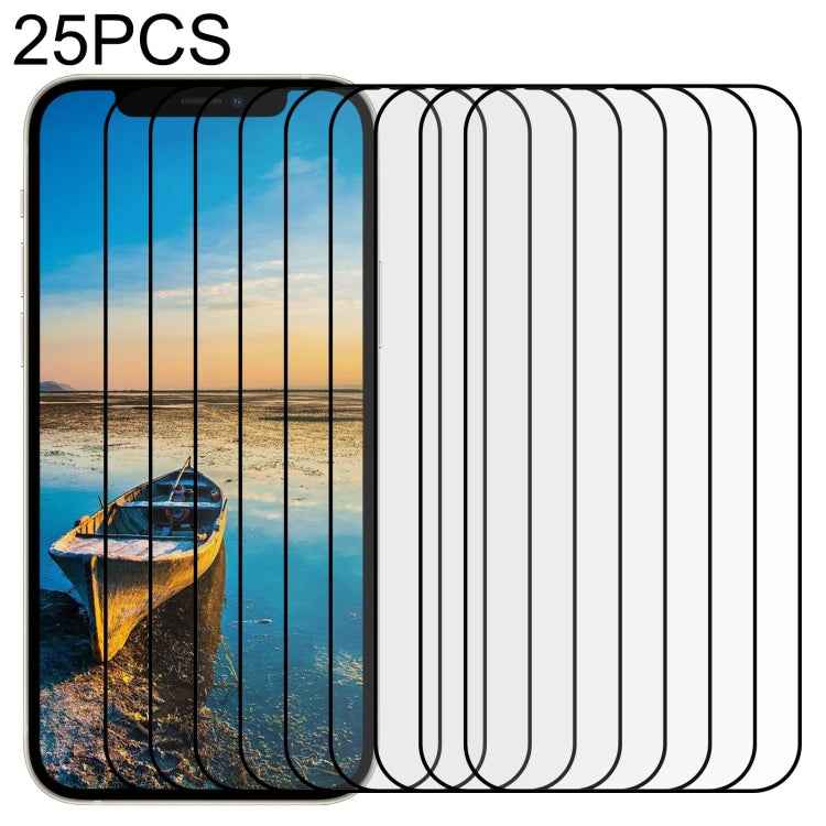 For iPhone 17e / 16e / 13 / 13 Pro 25pcs Full Glue Full Screen Tempered Glass Film, For iPhone 13 mini (25pcs), For iPhone 17e / 16e / 13 / 13 Pro (25pcs), For iPhone 13 Pro Max (25pcs)