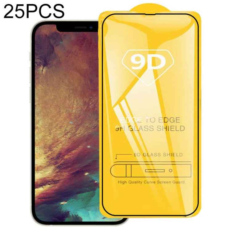 For iPhone 17e / 16e / 13 / 13 Pro 25pcs 9D Full Glue Full Screen Tempered Glass Film, For iPhone 13 mini (25pcs), For iPhone 13 / 13 Pro (25pcs), For iPhone 13 Pro Max (25pcs)