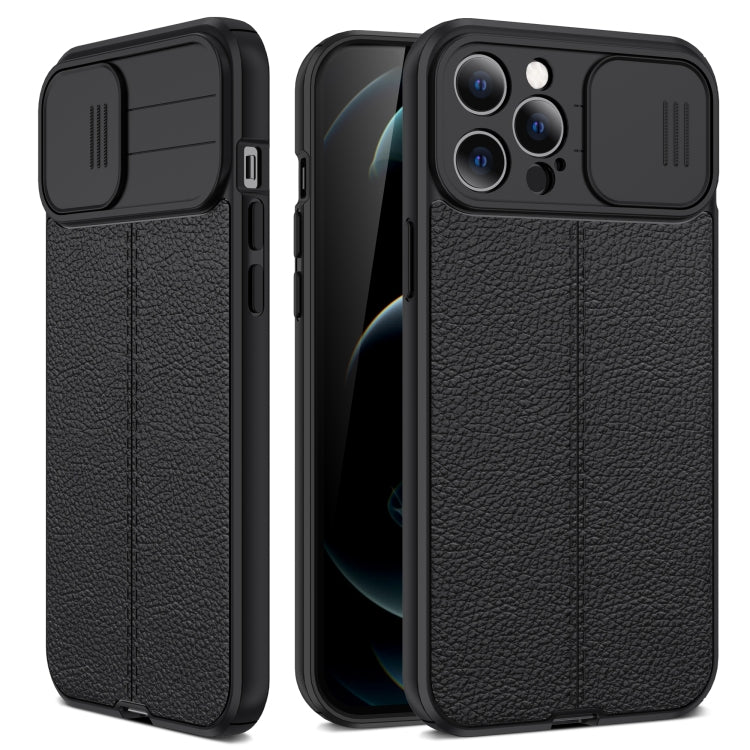Litchi Texture Sliding Camshield TPU Protective Case, For iPhone 11, For iPhone 11 Pro, For iPhone 11 Pro Max, For iPhone 12, For iPhone 12 Pro, For iPhone 12 Pro Max