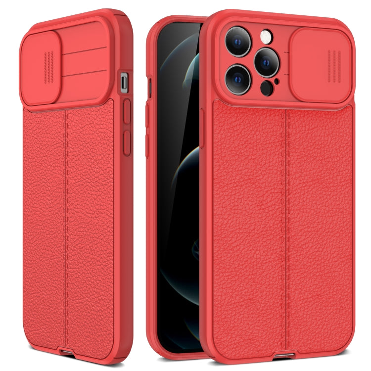 Litchi Texture Sliding Camshield TPU Protective Case, For iPhone 11, For iPhone 11 Pro, For iPhone 11 Pro Max, For iPhone 12, For iPhone 12 Pro, For iPhone 12 Pro Max