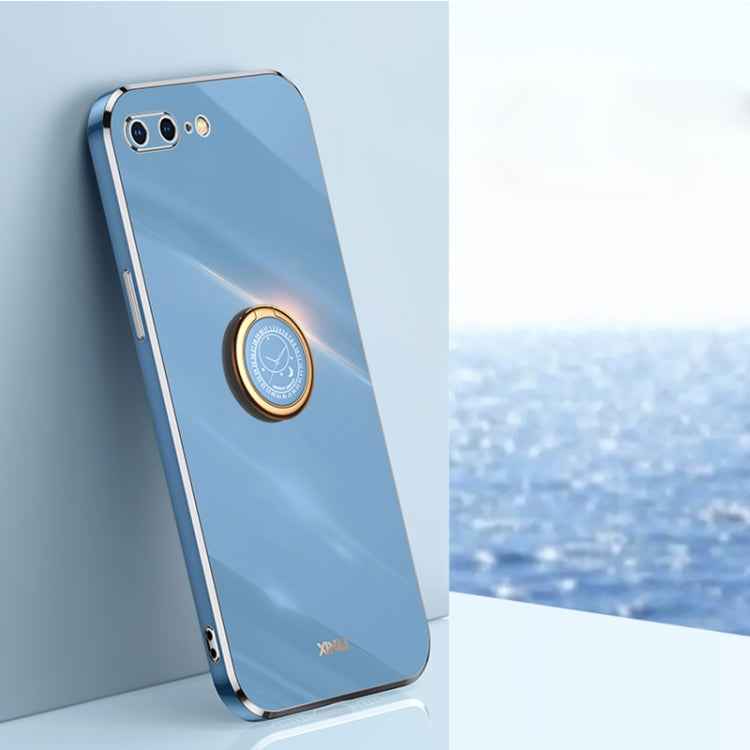 XINLI Straight Edge 6D Electroplate TPU Phone Case with Ring Holder, For iPhone 6 / 6s, For iPhone 6 Plus / 6s Plus, For iPhone 8 Plus / 7 Plus, For iPhone SE 2022 / SE 2020 / 8 / 7, For iPhone 11, For iPhone 11 Pro