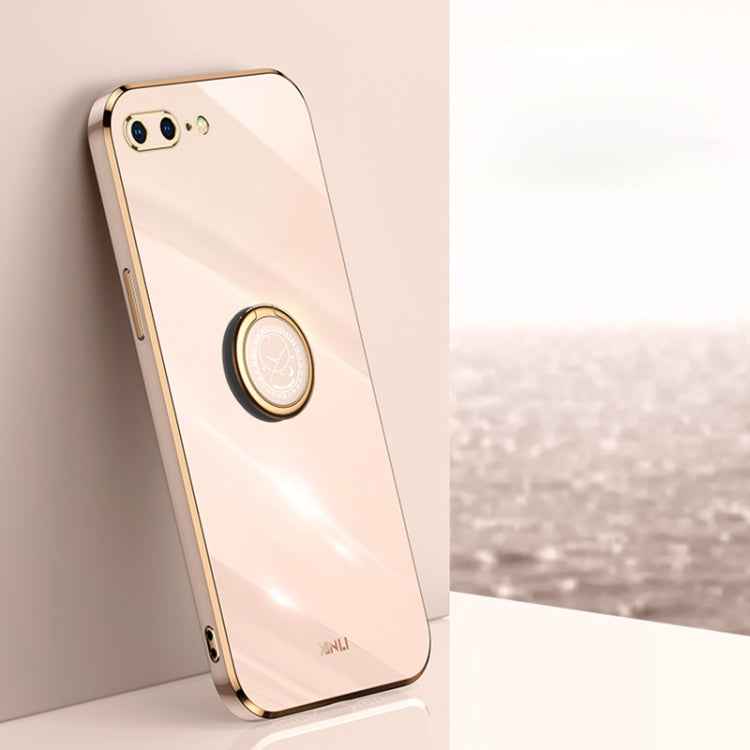 XINLI Straight Edge 6D Electroplate TPU Phone Case with Ring Holder, For iPhone 6 / 6s, For iPhone 6 Plus / 6s Plus, For iPhone 8 Plus / 7 Plus, For iPhone SE 2022 / SE 2020 / 8 / 7, For iPhone 11, For iPhone 11 Pro