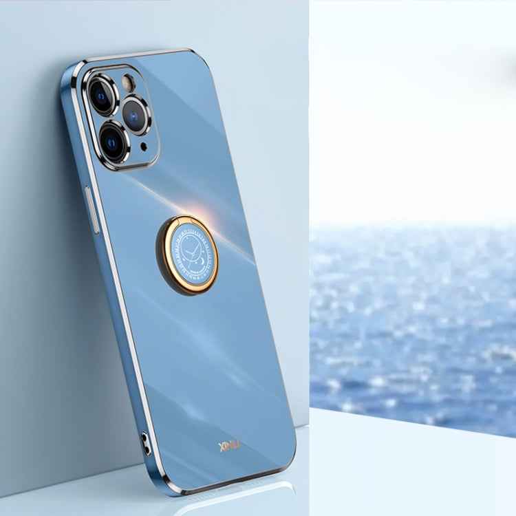 XINLI Straight Edge 6D Electroplate TPU Phone Case with Ring Holder, For iPhone 6 / 6s, For iPhone 6 Plus / 6s Plus, For iPhone 8 Plus / 7 Plus, For iPhone SE 2022 / SE 2020 / 8 / 7, For iPhone 11, For iPhone 11 Pro