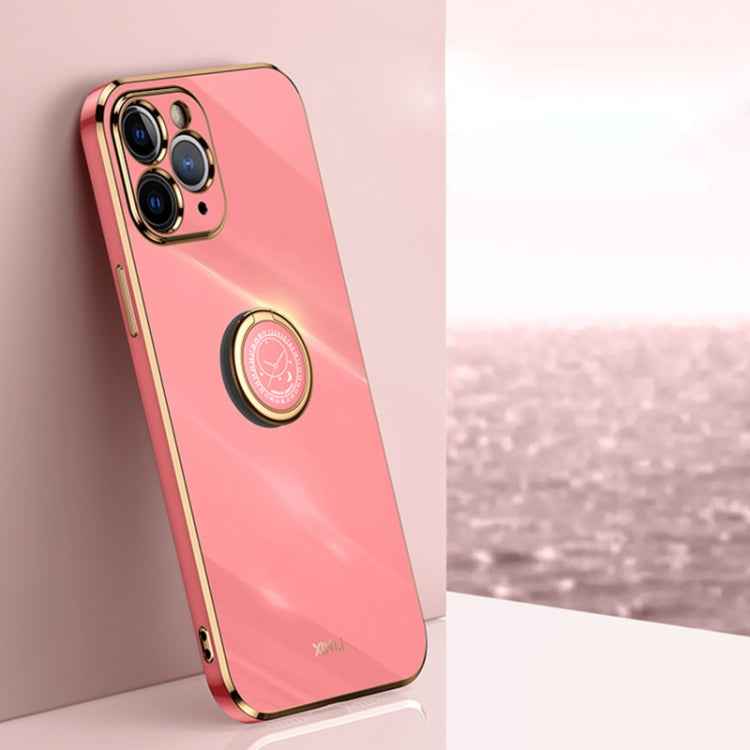 XINLI Straight Edge 6D Electroplate TPU Phone Case with Ring Holder, For iPhone 11 Pro Max, For iPhone 12, For iPhone 12 mini, For iPhone 12 Pro, For iPhone 12 Pro Max, For iPhone X