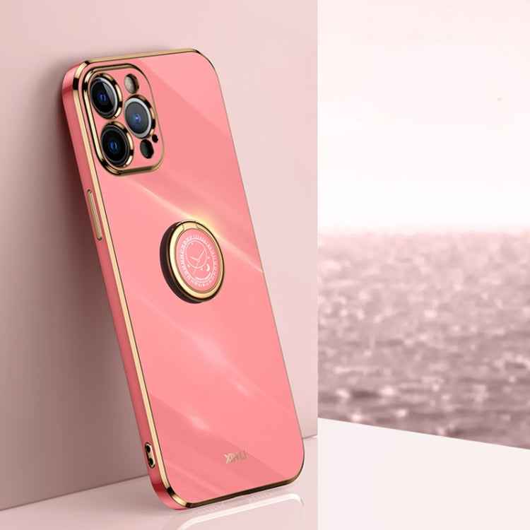XINLI Straight Edge 6D Electroplate TPU Phone Case with Ring Holder, For iPhone 11 Pro Max, For iPhone 12, For iPhone 12 mini, For iPhone 12 Pro, For iPhone 12 Pro Max, For iPhone X