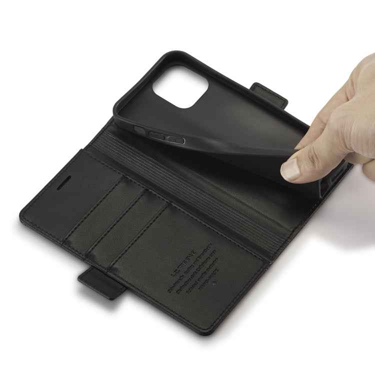 LC.IMEEKE Magnetic Buckle PU + TPU Horizontal Flip Leather Case with Holder & Card Slots & Wallet, For iPhone 12 mini