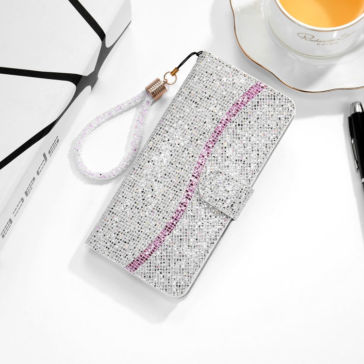 Glitter Powder Horizontal Flip Leather Case with Card Slots & Holder & Lanyard, For iPhone 13 mini, For iPhone 13, For iPhone 13 Pro, For iPhone 13 Pro Max, For Samsung Galaxy A03s(EU Version)