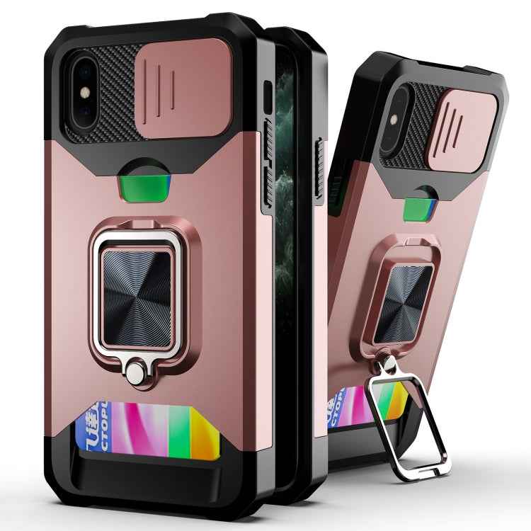 Sliding Camera Cover Design PC + TPU Shockproof Case with Ring Holder & Card Slot, For iPhone 11 Pro Max, For iPhone 12 / 12 Pro, For iPhone 12 Pro Max, For iPhone 13 Pro Max, For iPhone 11, For iPhone XS Max