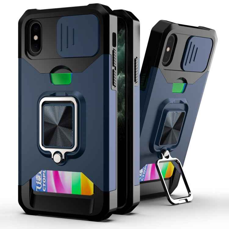 Sliding Camera Cover Design PC + TPU Shockproof Case with Ring Holder & Card Slot, For iPhone 11 Pro Max, For iPhone 12 / 12 Pro, For iPhone 12 Pro Max, For iPhone 13 Pro Max, For iPhone 11, For iPhone XS Max