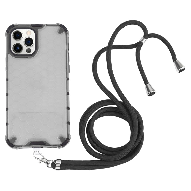 Shockproof Honeycomb PC + TPU Case with Neck Lanyard, For iPhone 12 mini, For iPhone 12 / 12 Pro, For iPhone 12 Pro Max, For iPhone 11, For iPhone 11 Pro, For iPhone 11 Pro Max