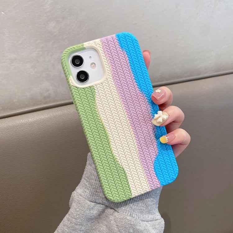 Herringbone Texture Silicone Protective Case, For iPhone 11, For iPhone 12, For iPhone 12 Pro, For iPhone 12 Pro Max