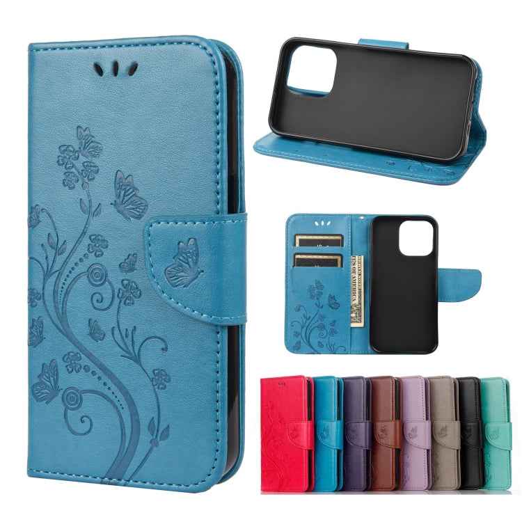 Butterfly Flower Pattern Horizontal Flip Leather Case with Holder & Card Slots & Wallet, For Samsung Galaxy A03s 164mm, For iPhone 13 mini, For iPhone 13, For iPhone 13 Pro, For iPhone 13 Pro Max