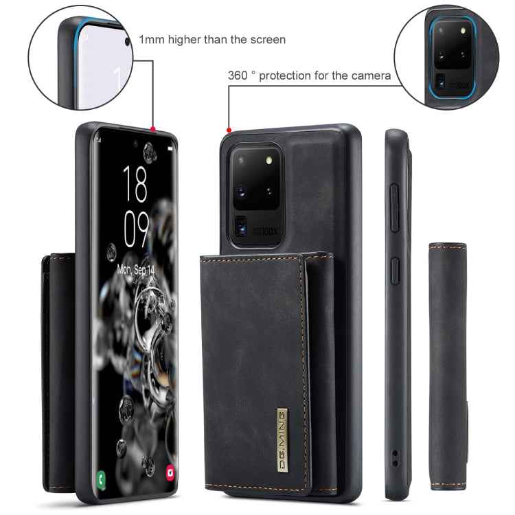 DG.MING M1 Series 3-Fold Multi Card Wallet Back Cover Shockproof Case with Holder Function, For Samsung Galaxy S20 Ultra, For Samsung Galaxy S20+