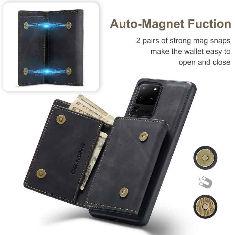DG.MING M1 Series 3-Fold Multi Card Wallet Back Cover Shockproof Case with Holder Function, For Samsung Galaxy S20 Ultra, For Samsung Galaxy S20+