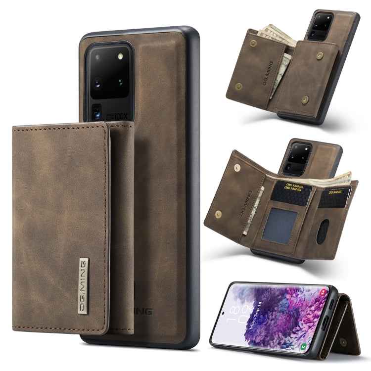 DG.MING M1 Series 3-Fold Multi Card Wallet Back Cover Shockproof Case with Holder Function, For Samsung Galaxy S20 Ultra, For Samsung Galaxy S20+