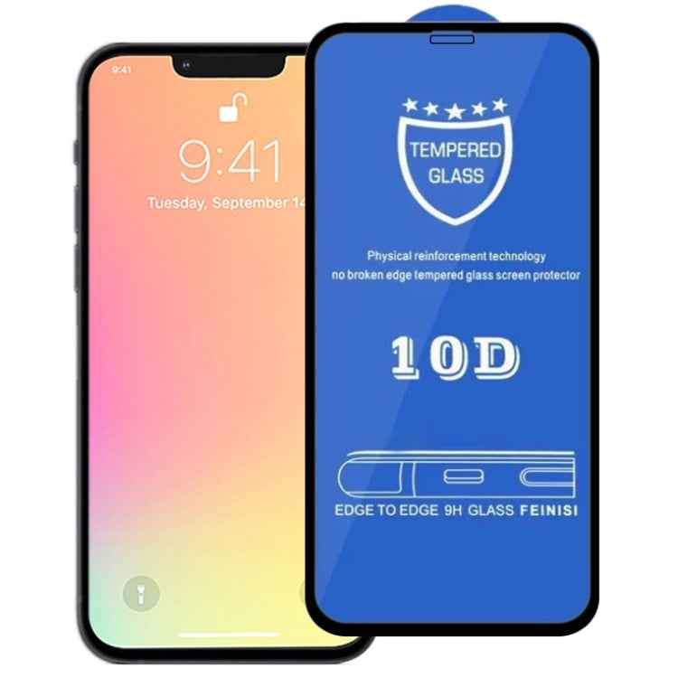 9H 10D Full Screen Tempered Glass Screen Protector, For iPhone 13 mini (Black) (1 PC), For iPhone 13 / 13 Pro (Black) (1 PC), For iPhone 14 Plus / 13 Pro Max (Black) (1 PC)