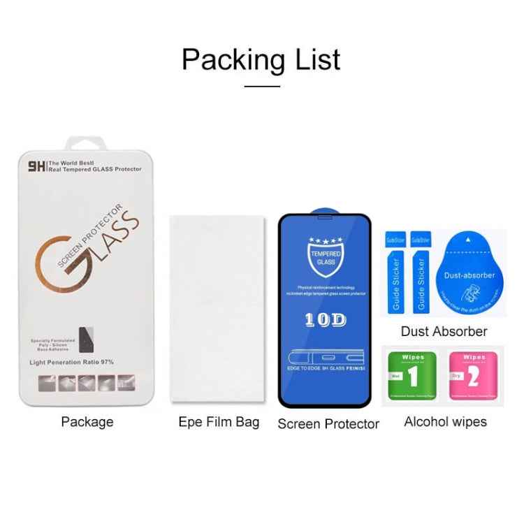 9H 10D Full Screen Tempered Glass Screen Protector, For iPhone 13 mini (Black) (1 PC), For iPhone 13 / 13 Pro (Black) (1 PC), For iPhone 14 Plus / 13 Pro Max (Black) (1 PC)