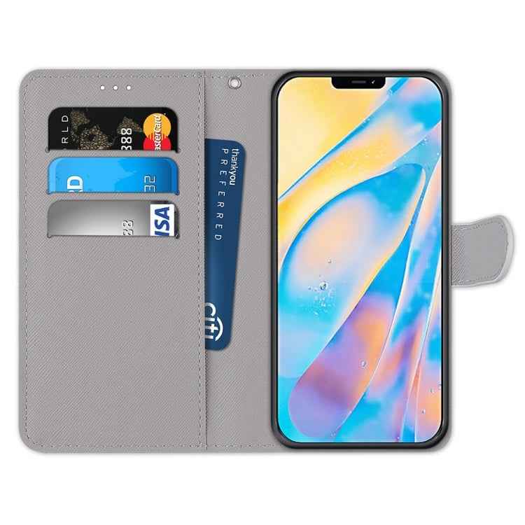 Coloured Drawing Cross Texture Horizontal Flip PU Leather Case with Holder & Card Slots & Wallet & Lanyard, For iPhone 13 mini, For iPhone 13