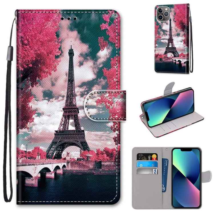 Coloured Drawing Cross Texture Horizontal Flip PU Leather Case with Holder & Card Slots & Wallet & Lanyard, For iPhone 13 mini, For iPhone 13