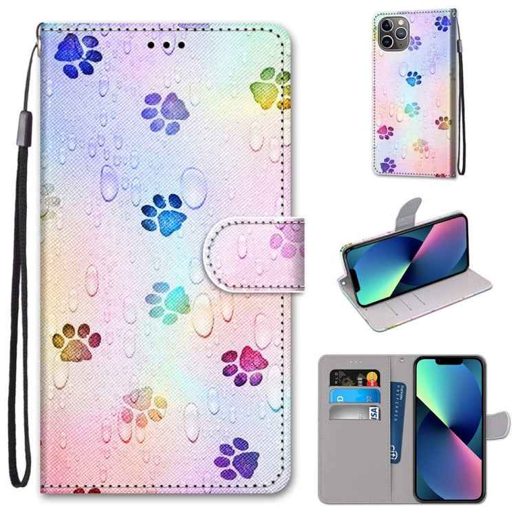 Coloured Drawing Cross Texture Horizontal Flip PU Leather Case with Holder & Card Slots & Wallet & Lanyard, For iPhone 13 mini, For iPhone 13
